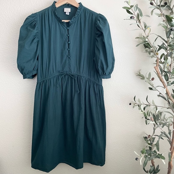 A New Day Puff Sleeve Dress Women’s Size S in Green - Picture 3 of 7